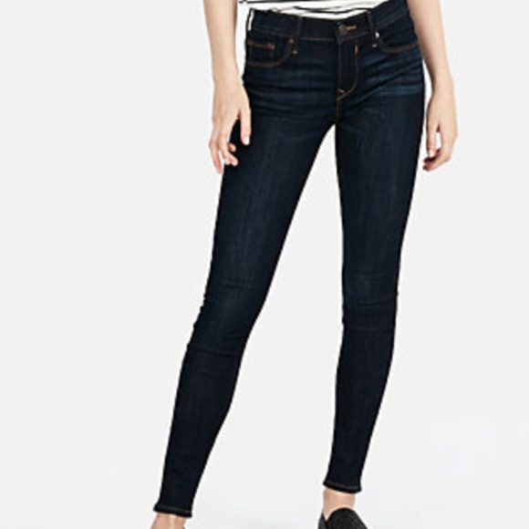 Express Pants - Mid Rise Dark Wash Stretch Jean Leggings